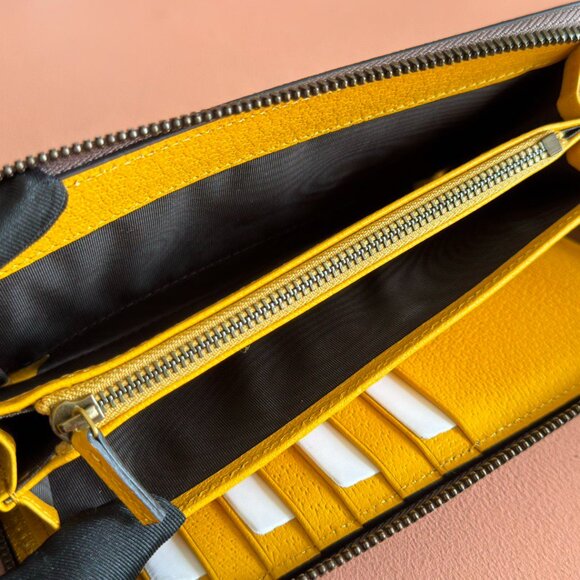 GUCCI Neo Vintage Series Long Metal Tiger Head Monogram Canvas Wallet Wallet - Picture 8 of 9